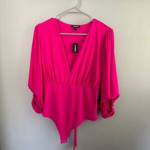 Express Pink long sleeve bodysuit